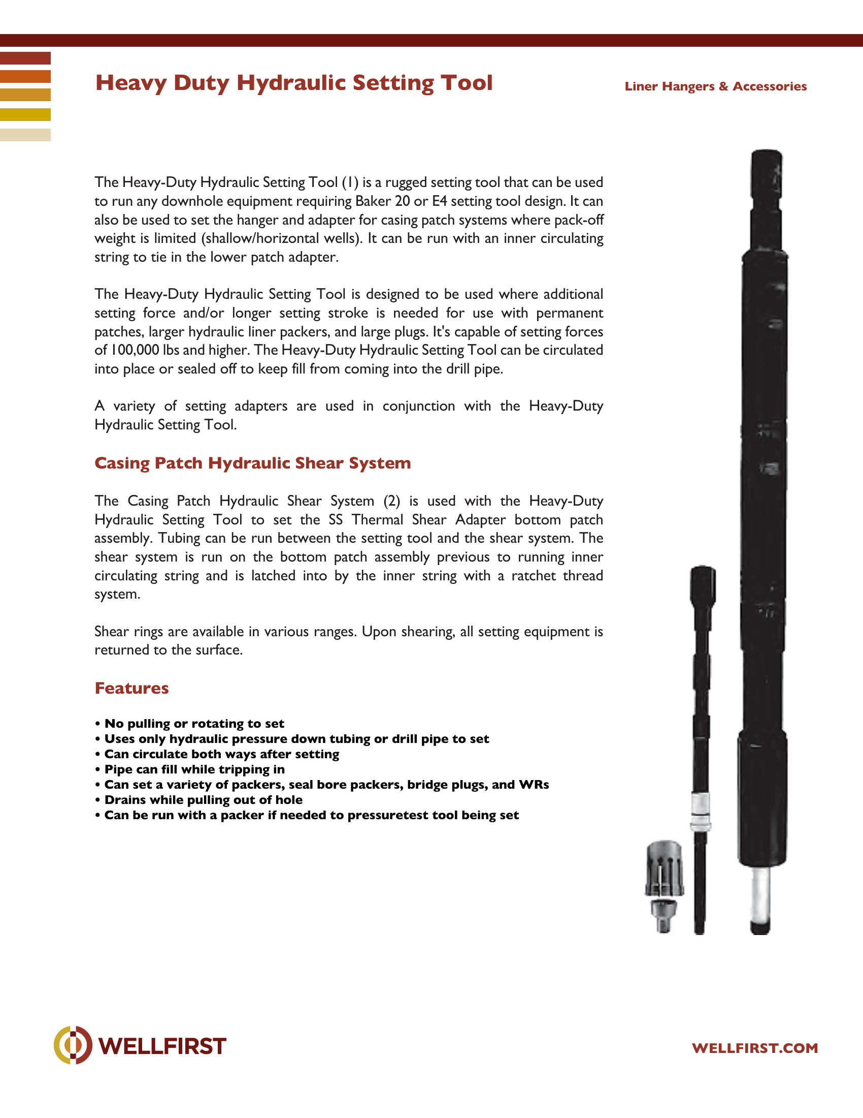 Heavy Duty Hydraulic Setting Tool