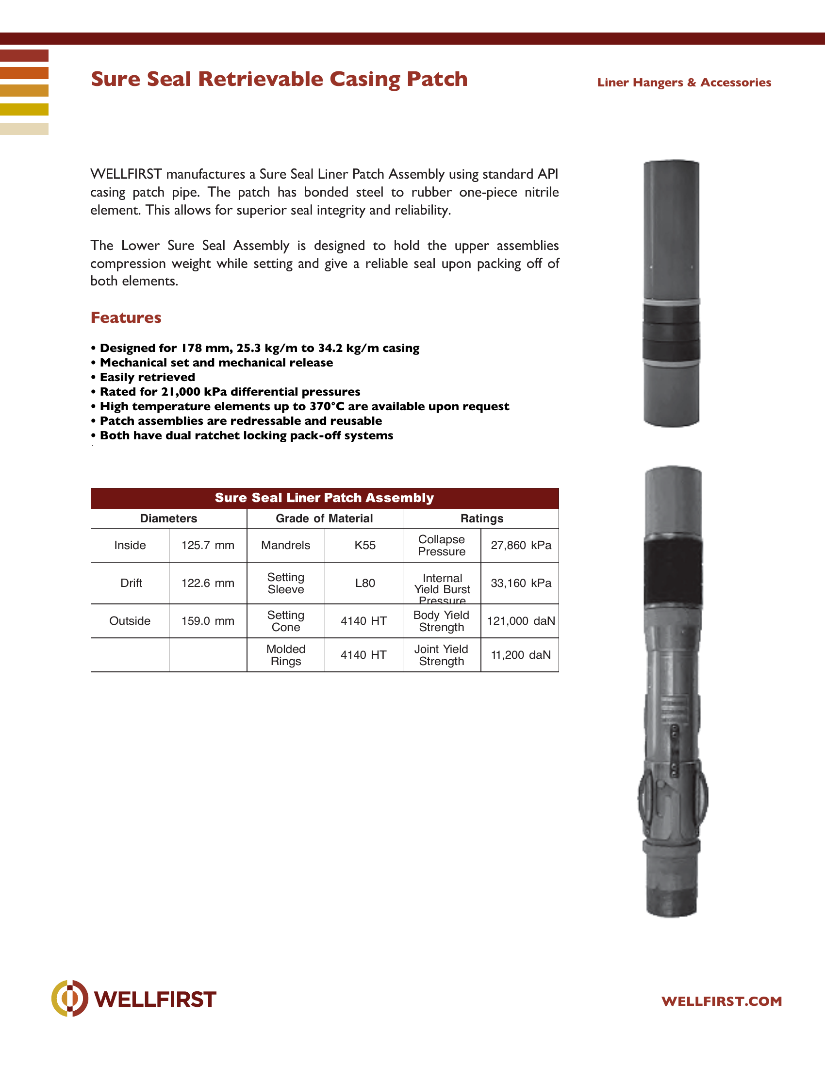 Sure Seal Retrievable Casing Patch