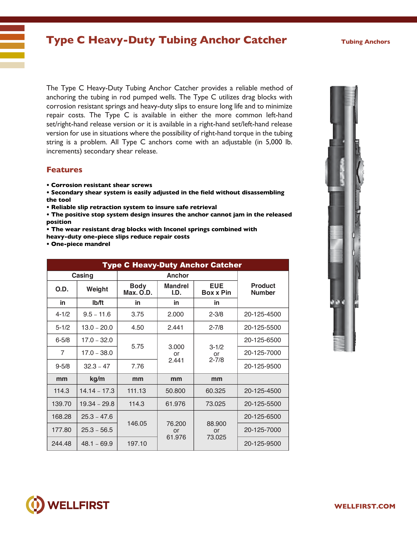 Type C HD Tubing Anchor Catcher